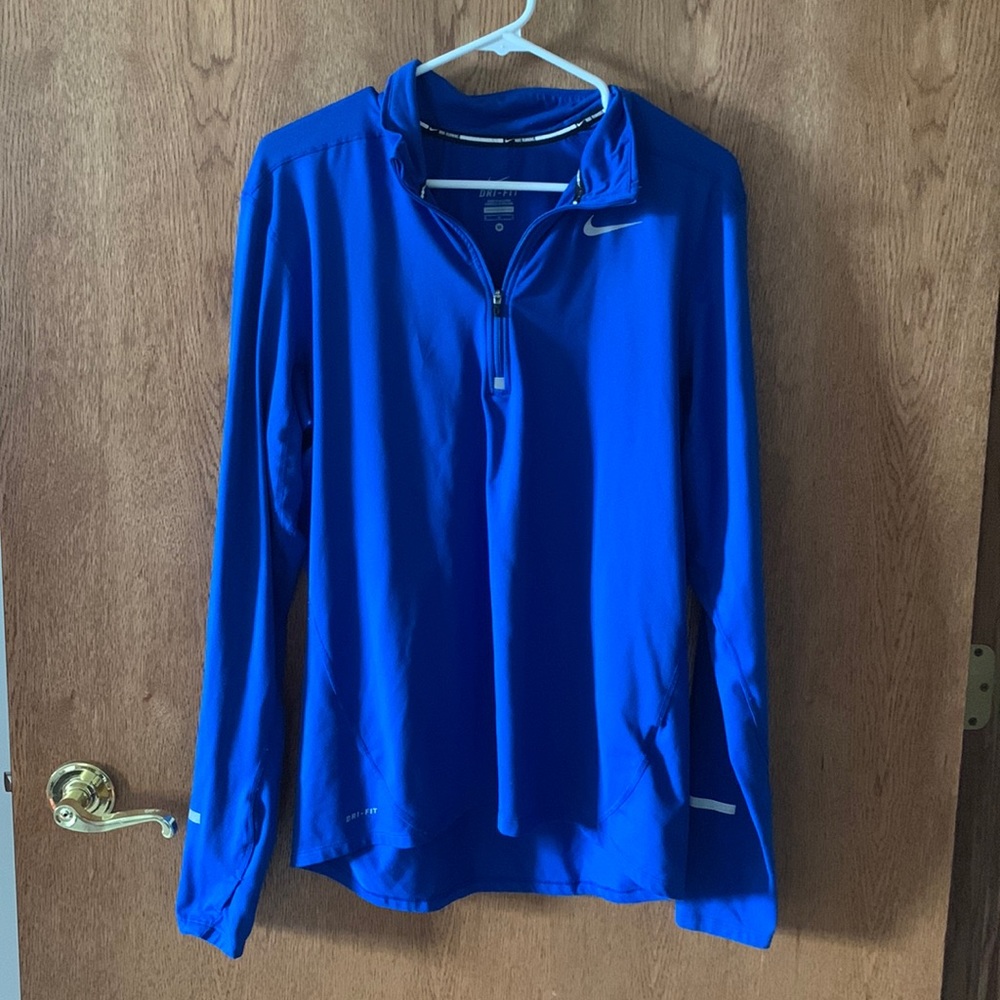 Nike Running Half-Zip Blue Pullover, women’s medium